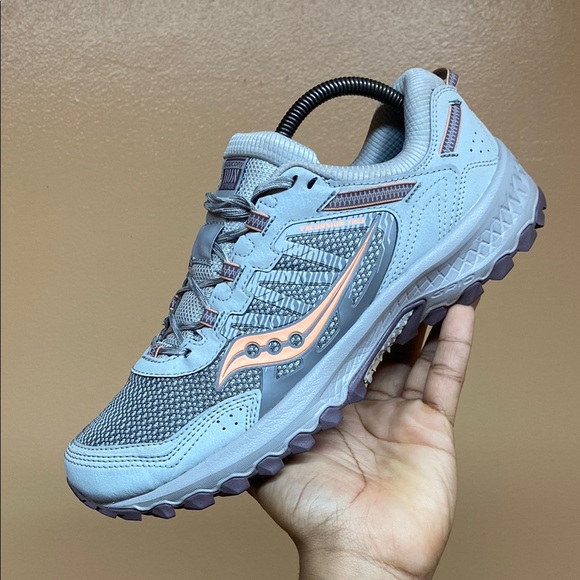 Saucony Excursion TR13 Versafoam Trail Running Sneakers “Gray Peach Plum Fog” - Picture 11 of 16